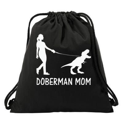 Doberman Mom Dobe Dobie Doberman Pinscher Dog Dinosaur Women Drawstring Bag