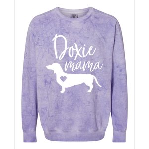 Doxie Mama Dachshund Mama Funny Dog Mom Wiener Dog Doxie Mom Cute Gift Colorblast Crewneck Sweatshirt