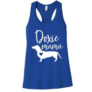 Doxie Mama Dachshund Mama Funny Dog Mom Wiener Dog Doxie Mom Cute Gift Women's Racerback Tank