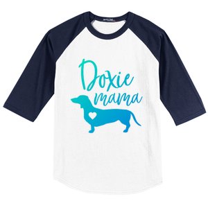 Doxie Mama Dachshund Mama Funny Dog Mom Wiener Dog Doxie Mom Cute Gift Baseball Sleeve Shirt