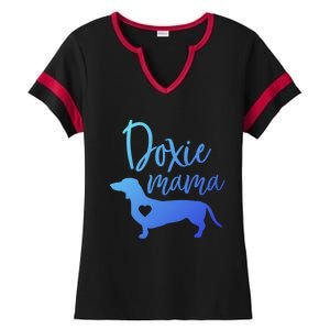 Doxie Mama Dachshund Mama Funny Dog Mom Wiener Dog Doxie Mom Cute Gift Ladies Halftime Notch Neck Tee