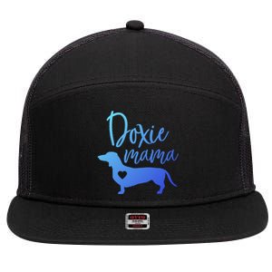 Doxie Mama Dachshund Mama Funny Dog Mom Wiener Dog Doxie Mom Cute Gift 7 Panel Mesh Trucker Snapback Hat