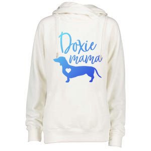 Doxie Mama Dachshund Mama Funny Dog Mom Wiener Dog Doxie Mom Cute Gift Womens Funnel Neck Pullover Hood