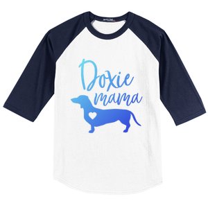 Doxie Mama Dachshund Mama Funny Dog Mom Wiener Dog Doxie Mom Cute Gift Baseball Sleeve Shirt