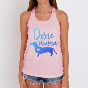 Doxie Mama Dachshund Mama Funny Dog Mom Wiener Dog Doxie Mom Cute Gift Women's Knotted Racerback Tank