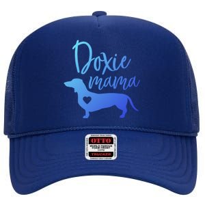 Doxie Mama Dachshund Mama Funny Dog Mom Wiener Dog Doxie Mom Cute Gift High Crown Mesh Back Trucker Hat