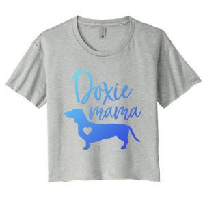 Doxie Mama Dachshund Mama Funny Dog Mom Wiener Dog Doxie Mom Cute Gift Women's Crop Top Tee