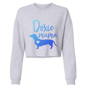 Doxie Mama Dachshund Mama Funny Dog Mom Wiener Dog Doxie Mom Cute Gift Cropped Pullover Crew