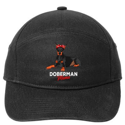 Doberman Mama Dobie Dog funny pet lovers 7-Panel Snapback Hat