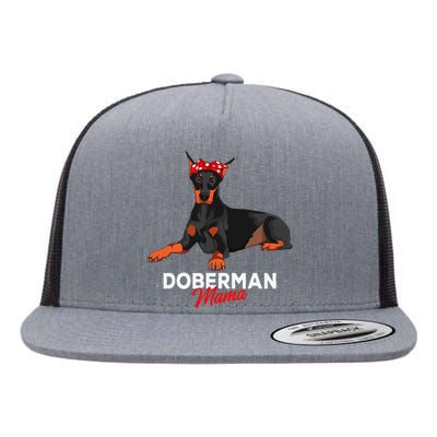 Doberman Mama Dobie Dog funny pet lovers Flat Bill Trucker Hat