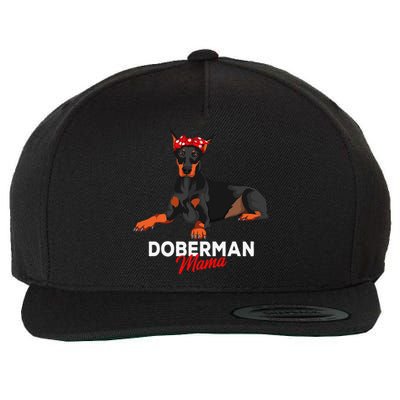 Doberman Mama Dobie Dog funny pet lovers Wool Snapback Cap