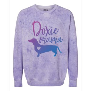 Doxie Mama Dachshund Mama Funny Dog Mom Wiener Dog Doxie Mom Cute Gift Colorblast Crewneck Sweatshirt