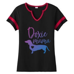 Doxie Mama Dachshund Mama Funny Dog Mom Wiener Dog Doxie Mom Cute Gift Ladies Halftime Notch Neck Tee