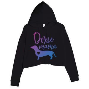 Doxie Mama Dachshund Mama Funny Dog Mom Wiener Dog Doxie Mom Cute Gift Crop Fleece Hoodie