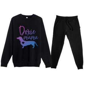 Doxie Mama Dachshund Mama Funny Dog Mom Wiener Dog Doxie Mom Cute Gift Premium Crewneck Sweatsuit Set