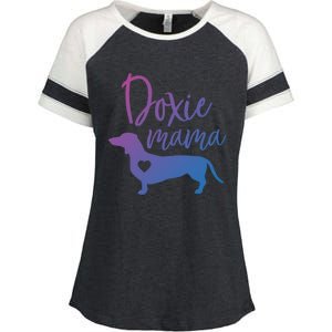 Doxie Mama Dachshund Mama Funny Dog Mom Wiener Dog Doxie Mom Cute Gift Enza Ladies Jersey Colorblock Tee