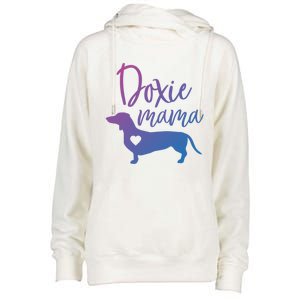 Doxie Mama Dachshund Mama Funny Dog Mom Wiener Dog Doxie Mom Cute Gift Womens Funnel Neck Pullover Hood