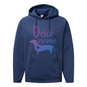 Doxie Mama Dachshund Mama Funny Dog Mom Wiener Dog Doxie Mom Cute Gift Performance Fleece Hoodie