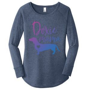 Doxie Mama Dachshund Mama Funny Dog Mom Wiener Dog Doxie Mom Cute Gift Women's Perfect Tri Tunic Long Sleeve Shirt