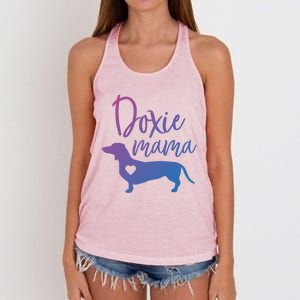 Doxie Mama Dachshund Mama Funny Dog Mom Wiener Dog Doxie Mom Cute Gift Women's Knotted Racerback Tank