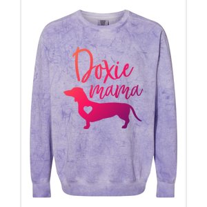 Doxie Mama Dachshund Mama Funny Dog Mom Wiener Dog Doxie Mom Cute Gift Colorblast Crewneck Sweatshirt