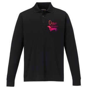 Doxie Mama Dachshund Mama Funny Dog Mom Wiener Dog Doxie Mom Cute Gift Performance Long Sleeve Polo