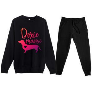 Doxie Mama Dachshund Mama Funny Dog Mom Wiener Dog Doxie Mom Cute Gift Premium Crewneck Sweatsuit Set