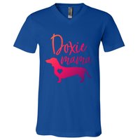 Doxie Mama Dachshund Mama Funny Dog Mom Wiener Dog Doxie Mom Cute Gift V-Neck T-Shirt