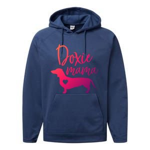 Doxie Mama Dachshund Mama Funny Dog Mom Wiener Dog Doxie Mom Cute Gift Performance Fleece Hoodie