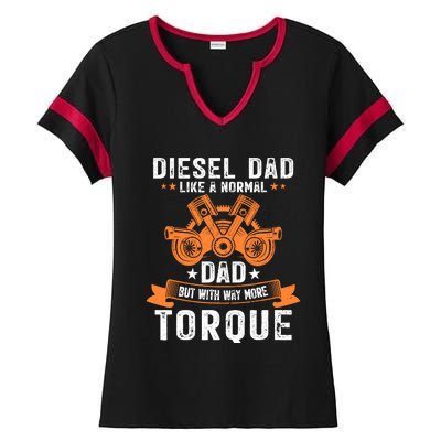 Diesel Mechanic Dad Automobile Fathers Day Funny Gift Ladies Halftime Notch Neck Tee