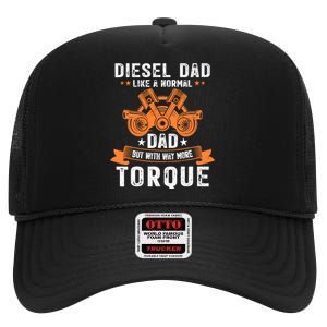 Diesel Mechanic Dad Automobile Fathers Day Funny Gift High Crown Mesh Back Trucker Hat