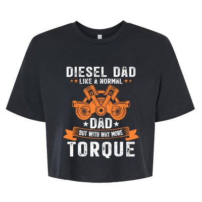 Diesel Mechanic Dad Automobile Fathers Day Funny Gift Bella+Canvas Jersey Crop Tee