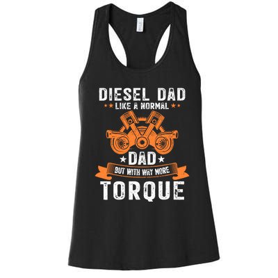 Diesel Mechanic Dad Automobile Fathers Day Funny Gift Women's Racerback Tank