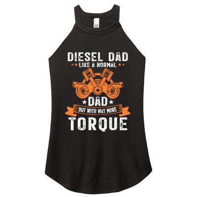 Diesel Mechanic Dad Automobile Fathers Day Funny Gift Women's Perfect Tri Rocker Tank