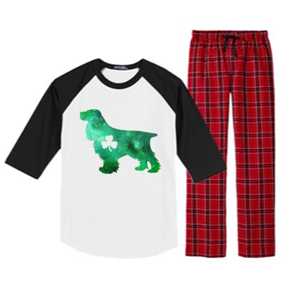 Dog Mom Dog Lover St Patrick's Day Cocker Spaniel Mom Gift Raglan Sleeve Pajama Set