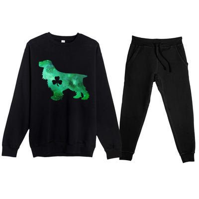 Dog Mom Dog Lover St Patrick's Day Cocker Spaniel Mom Gift Premium Crewneck Sweatsuit Set