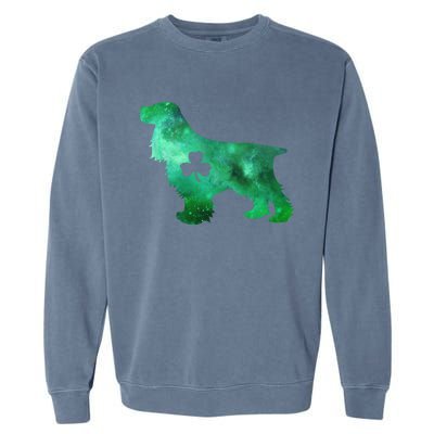 Dog Mom Dog Lover St Patrick's Day Cocker Spaniel Mom Gift Garment-Dyed Sweatshirt