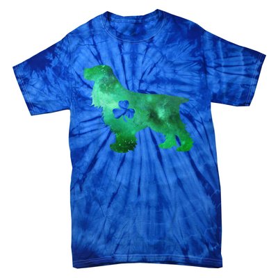 Dog Mom Dog Lover St Patrick's Day Cocker Spaniel Mom Gift Tie-Dye T-Shirt