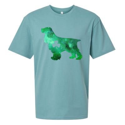 Dog Mom Dog Lover St Patrick's Day Cocker Spaniel Mom Gift Sueded Cloud Jersey T-Shirt