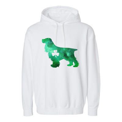 Dog Mom Dog Lover St Patrick's Day Cocker Spaniel Mom Gift Garment-Dyed Fleece Hoodie