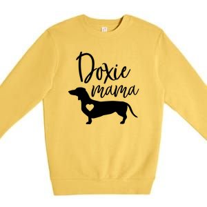 Doxie Mama Dachshund Mom Funny Wiener Dog Gift Premium Crewneck Sweatshirt