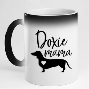 Doxie Mama Dachshund Mom Funny Wiener Dog Gift 11oz Black Color Changing Mug