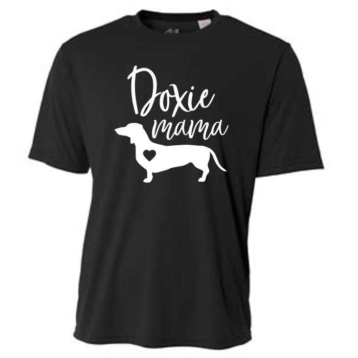 Doxie Mama Dachshund Mom Funny Wiener Dog Gift Cooling Performance Crew T-Shirt