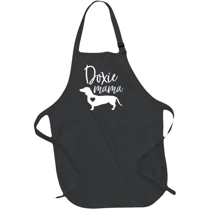 Doxie Mama Dachshund Mom Funny Wiener Dog Gift Full-Length Apron With Pockets