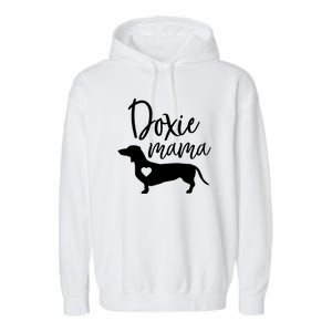 Doxie Mama Dachshund Mom Funny Wiener Dog Gift Garment-Dyed Fleece Hoodie