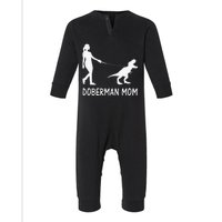 Doberman Mom Dobe Dobie Doberman funny pet lovers Infant Fleece One Piece