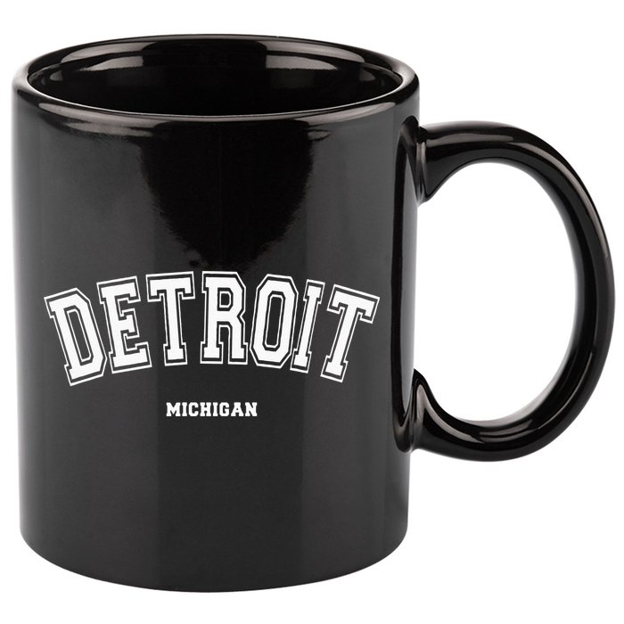 Detroit Michigan 11oz C Handle Ceramic Mug