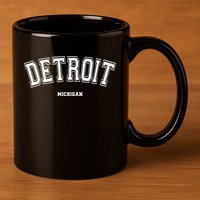 Detroit Michigan 11oz C Handle Ceramic Mug