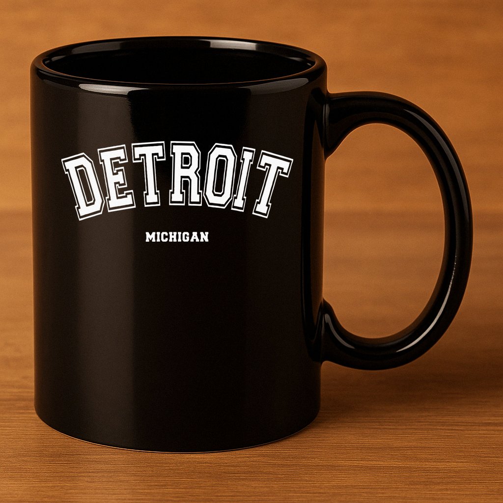Detroit Michigan 11oz C Handle Ceramic Mug