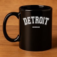 Detroit Michigan 11oz C Handle Ceramic Mug